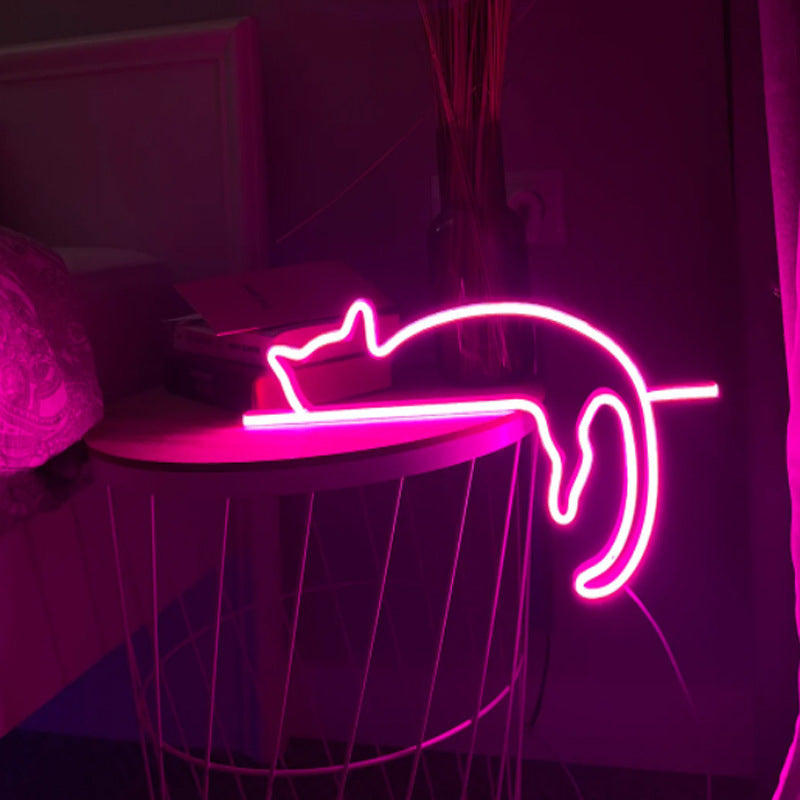 Neon Light-emitting Cat LED Light Room Bedroom Decorative Light