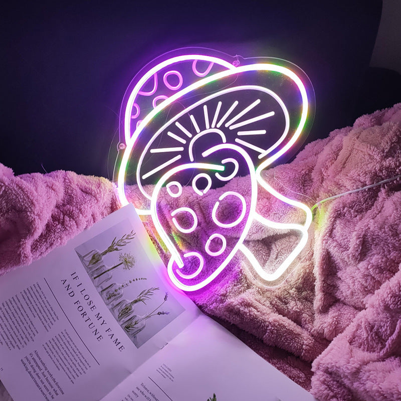 Creative Indoor Mushroom Shape Backdrop Neon Light