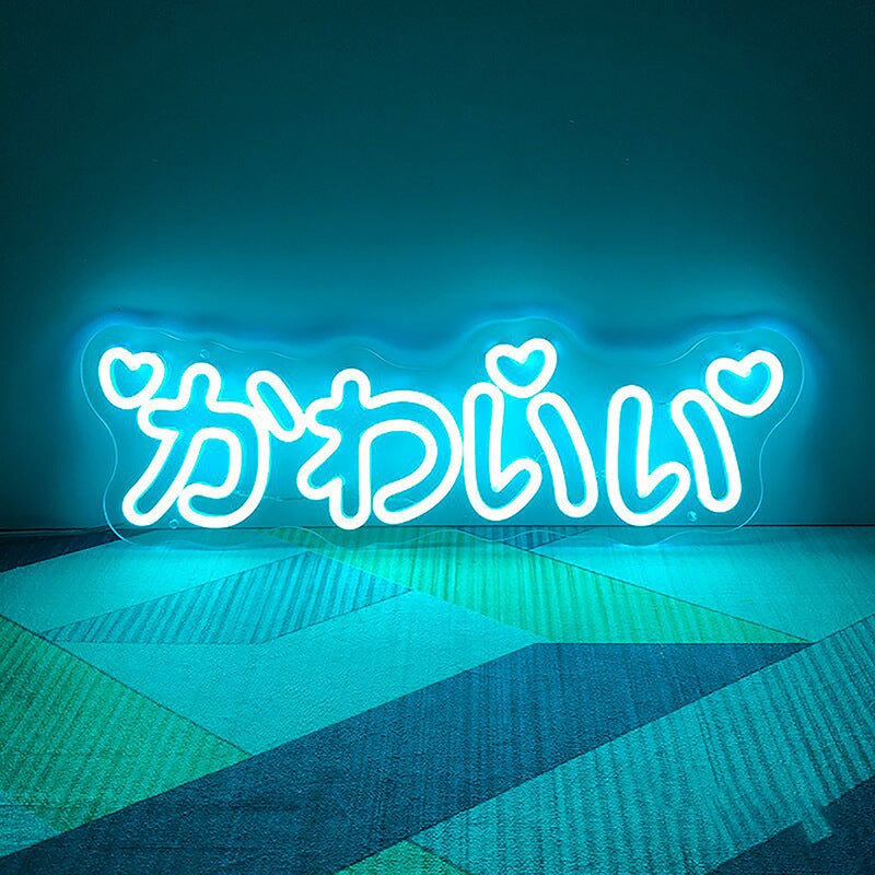 DIY Shaped Neon Light With Cute Kawaii Japanese Letter Decorative