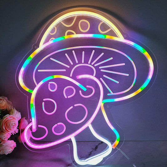 Creative Indoor Mushroom Shape Backdrop Neon Light