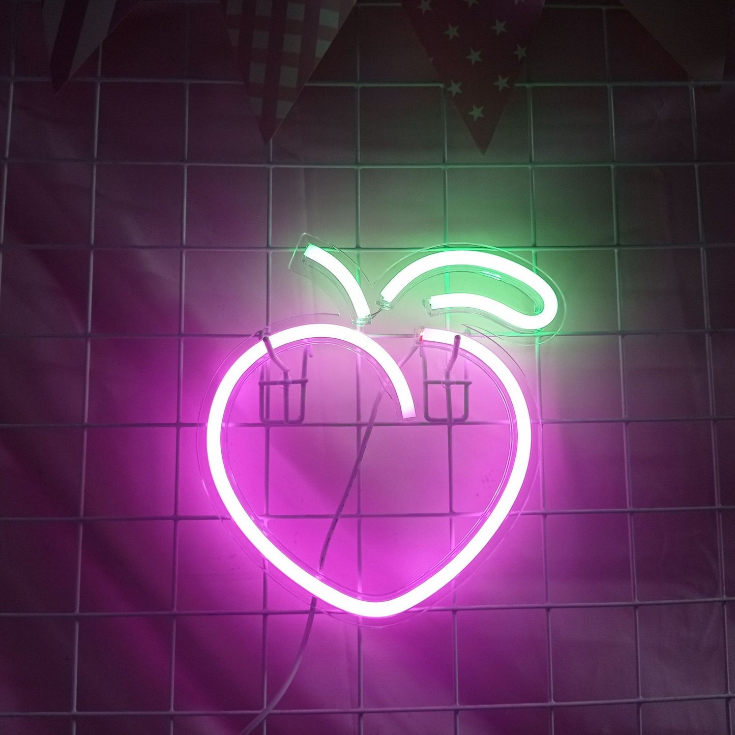 LED Acrylic Transparent Backboard Peach Neon Modeling Light