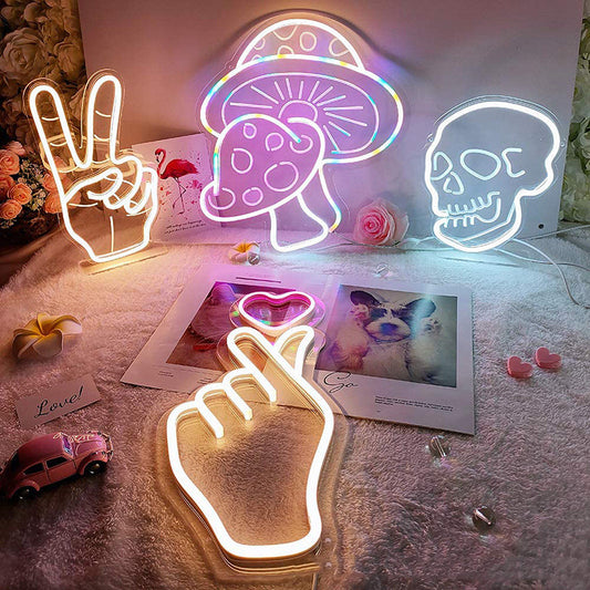 Creative Indoor Mushroom Shape Backdrop Neon Light